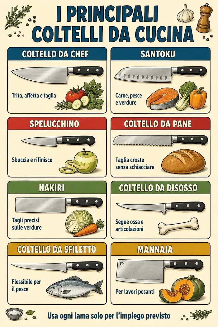 caratteristiche coltelli cucina