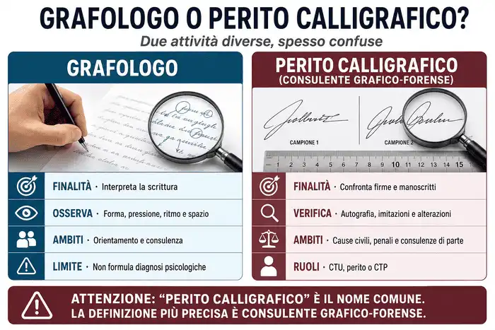 differenze grafologo e perito calligrafico