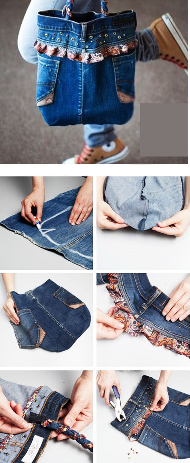 tutorial borsa di jeans