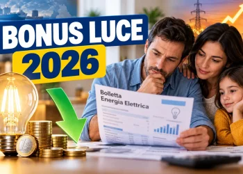 Bonus luce 2026, famiglia controlla la bolletta dell’energia elettrica