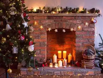 decorazioni camino inverno