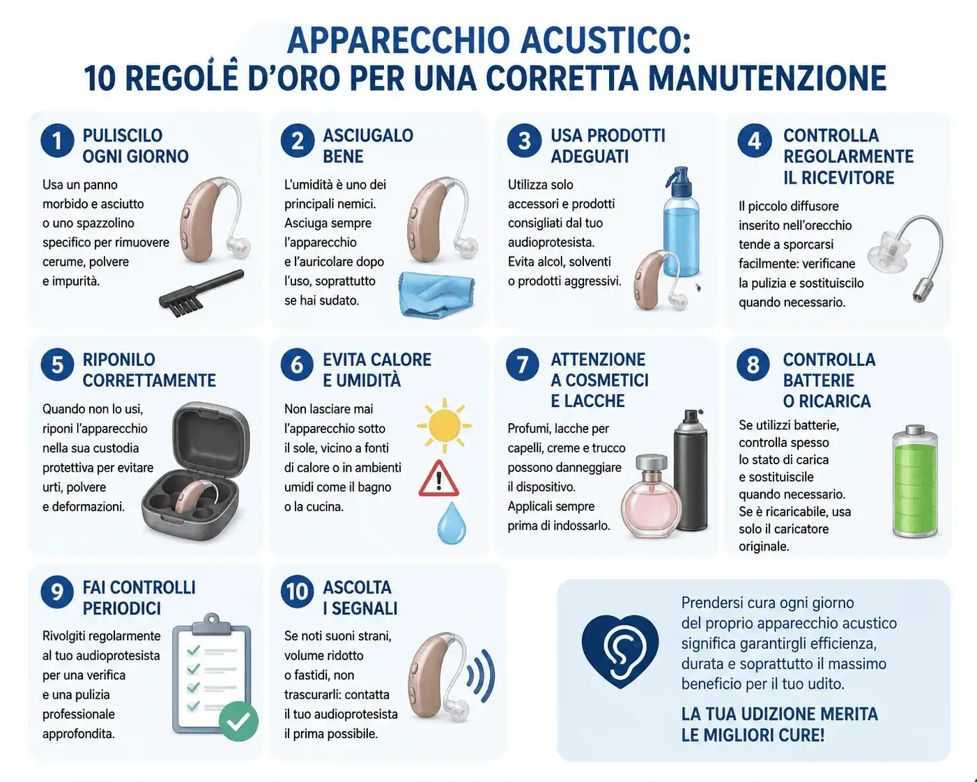 apparecchi acustici regole manutenzione