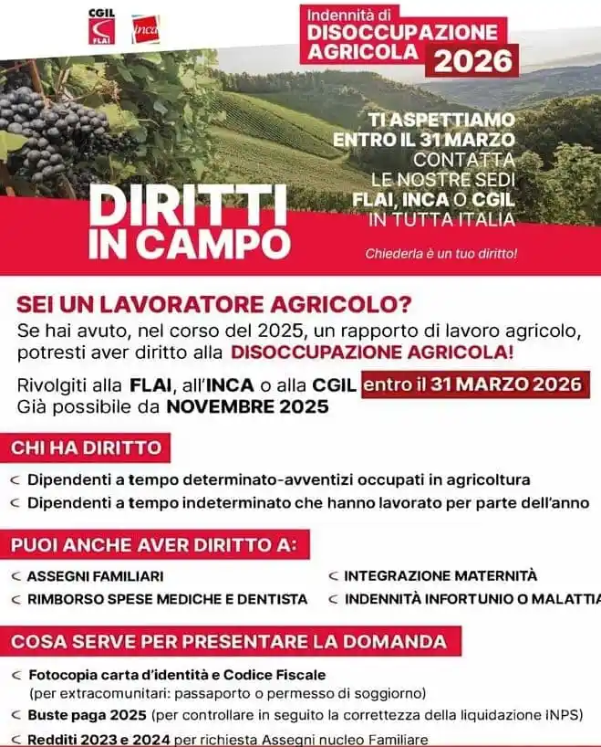 domanda disoccupazione agricola