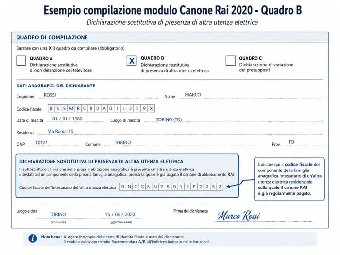 Rai modulo disdetta