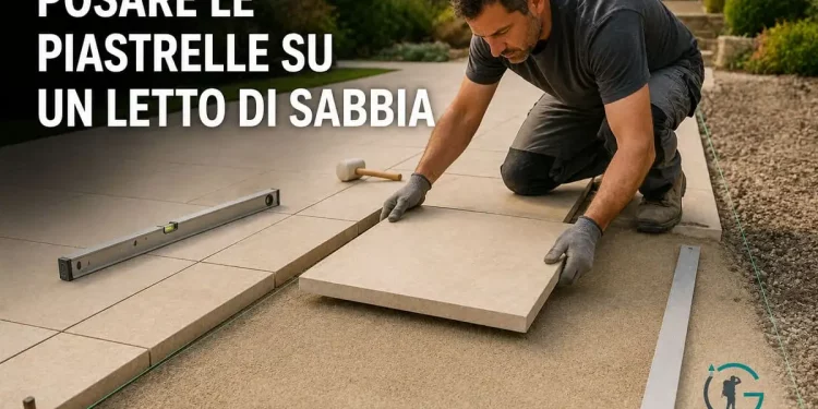 piastrelle letto di sabbia