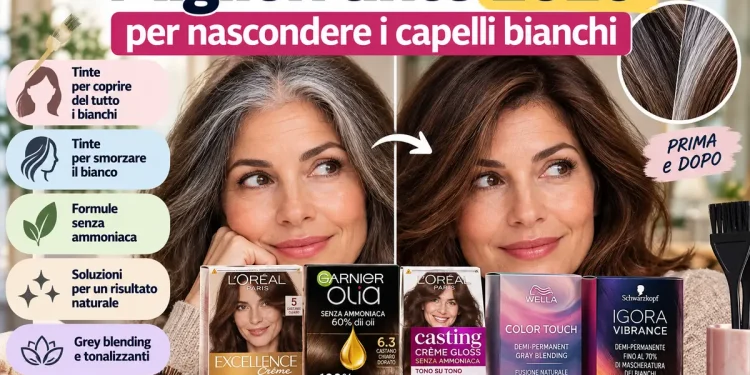 Migliori tinte 2026 per coprire o smorzare i capelli bianchi