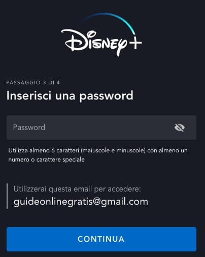 password account disney+