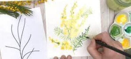 come disegnare mimosa per la mamma