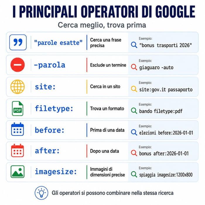 come fare ricerche su Google con operatori