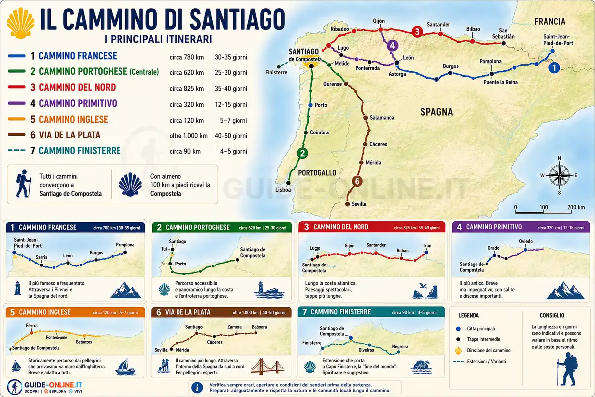 cammino di santiago percorsi