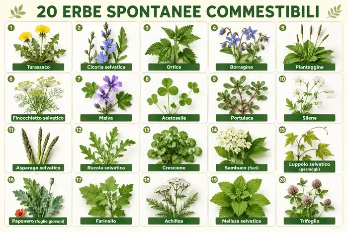 erbe spontanee classificazione