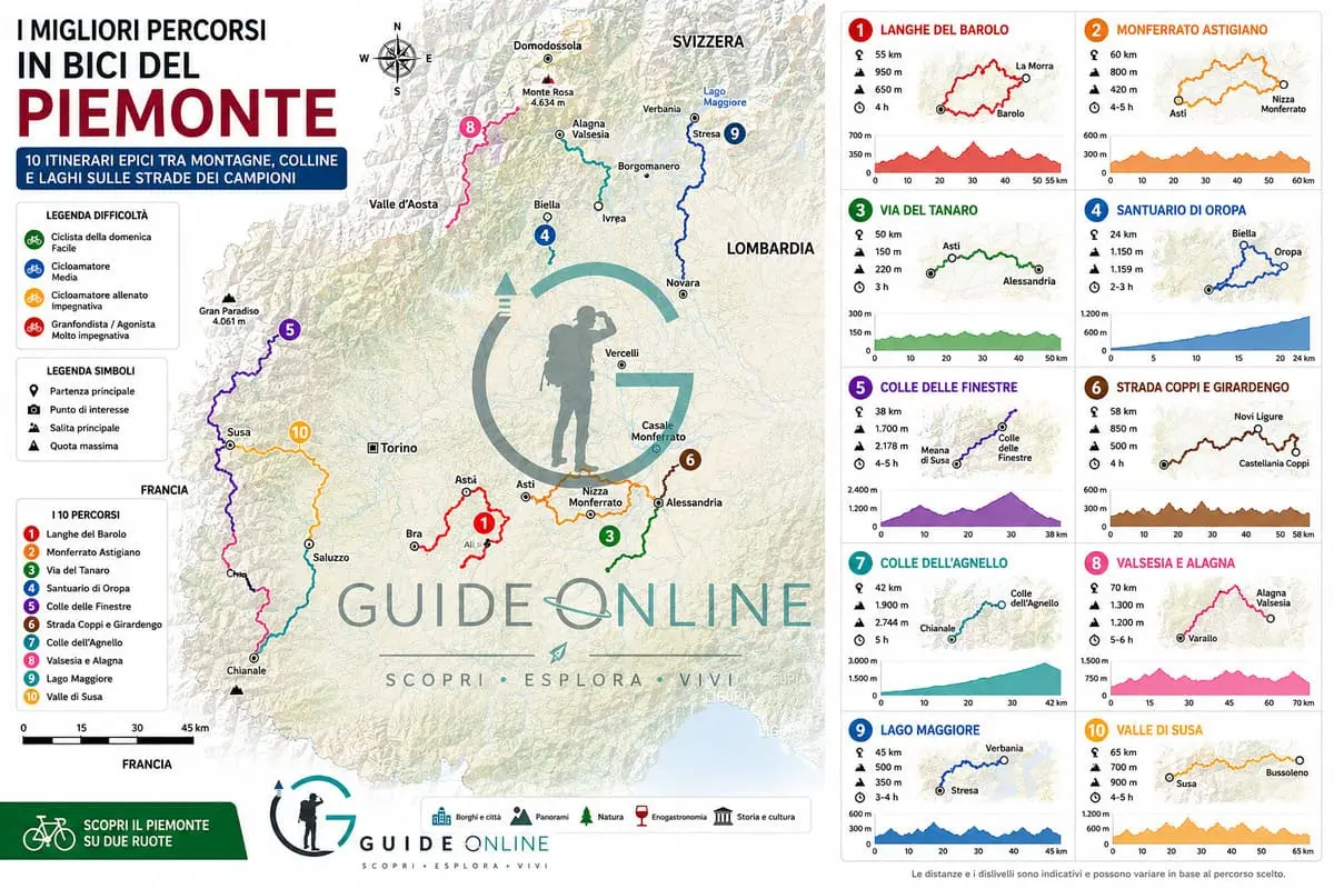 Piemonte itinerari ciclismo