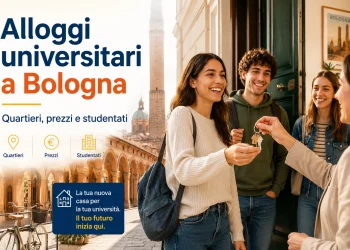 Studenti universitari ricevono le chiavi di un alloggio a Bologna, guida a quartieri, prezzi e studentati