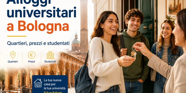 Studenti universitari ricevono le chiavi di un alloggio a Bologna, guida a quartieri, prezzi e studentati