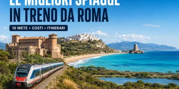 Treno regionale diretto verso le migliori spiagge raggiungibili da Roma