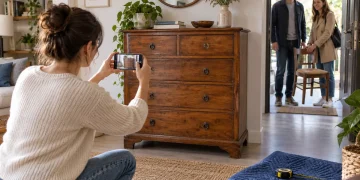 Proprietaria fotografa un mobile usato da vendere su Facebook Marketplace