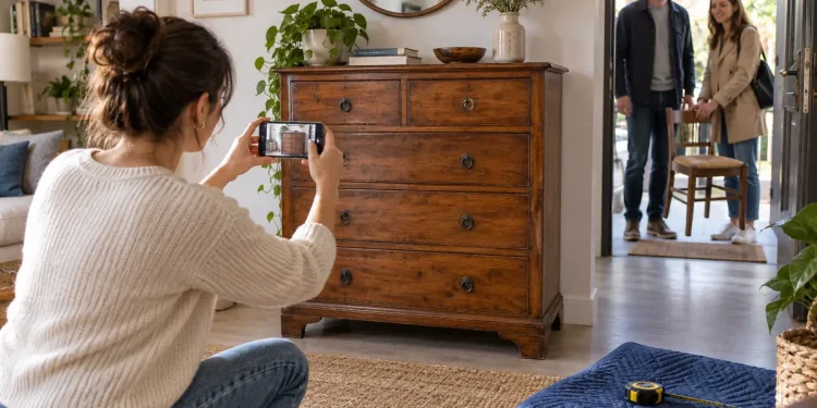 Proprietaria fotografa un mobile usato da vendere su Facebook Marketplace